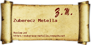 Zuberecz Metella névjegykártya